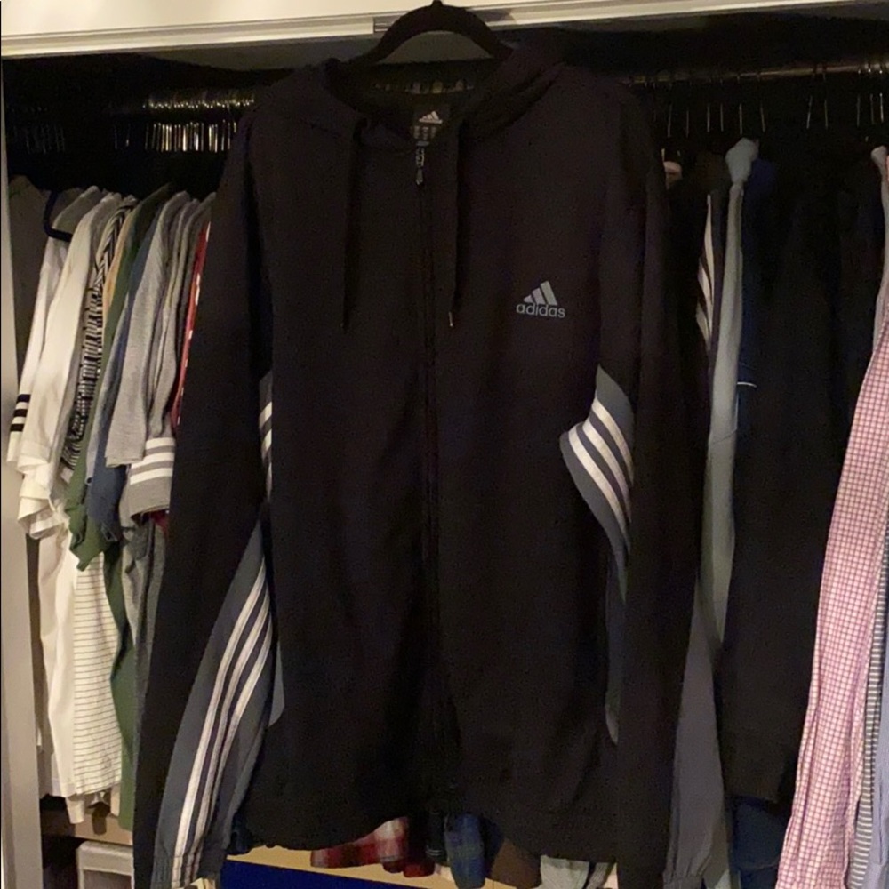 Adidas black zipped hoodie